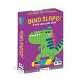 Dino Slaps! slap jack card game box with a colorful dinosaur illustration on a purple background