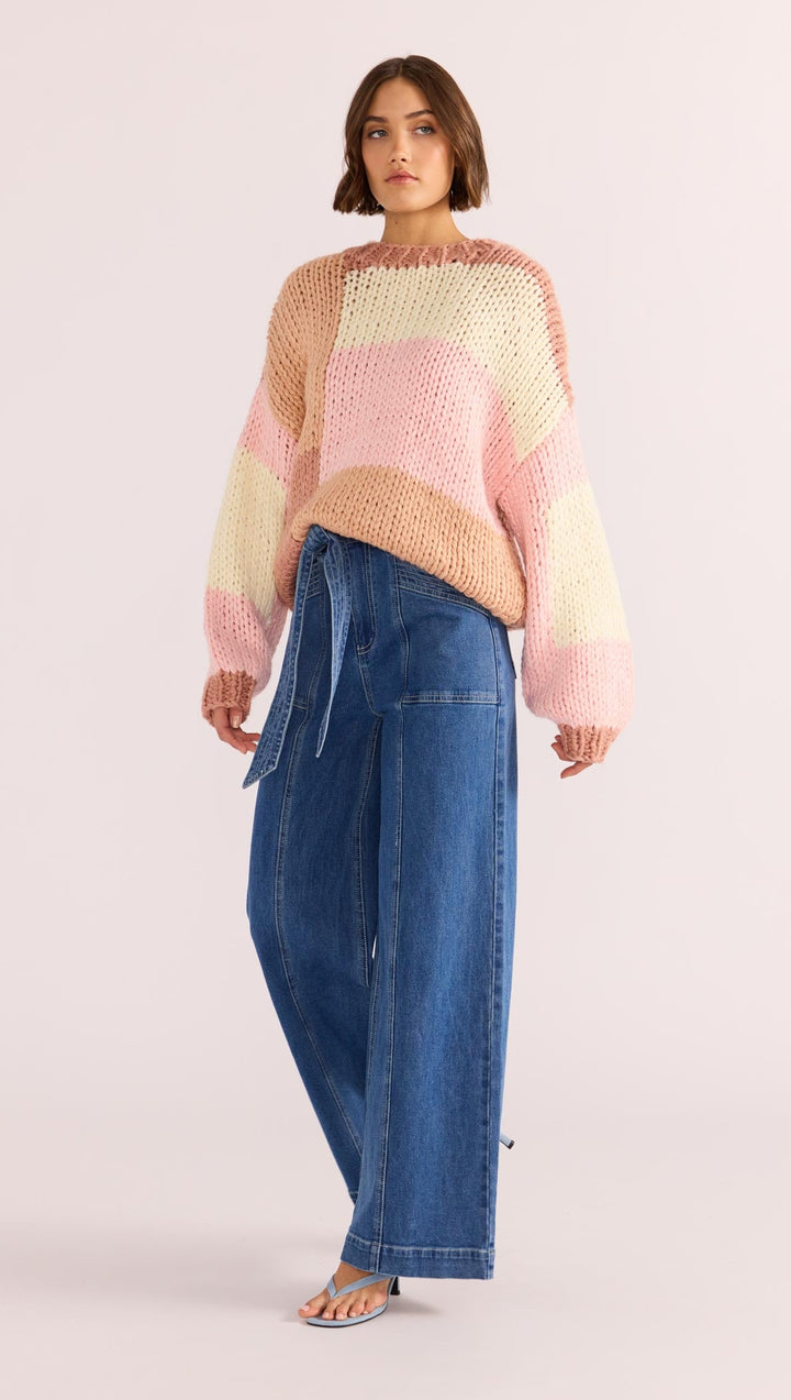 Stay cozy in style, with the Marcella Colour Block Sweater by MINKPINK Available from www.thecollectivenz.com