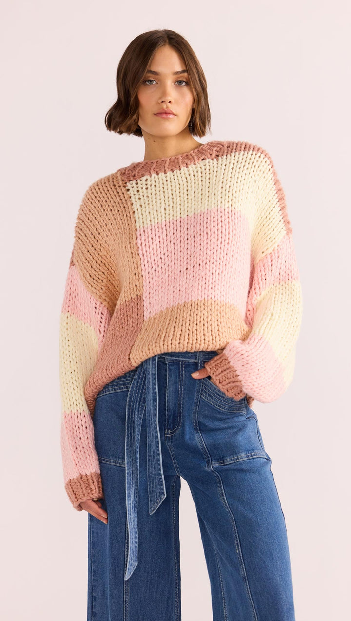 Stay cozy in style, with the Marcella Colour Block Sweater by MINKPINK Available from www.thecollectivenz.com