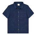 Milky Navy blue short-sleeve shirt on a white background