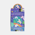 Unicorn Forest Mini Sticker Set packaging with unicorns and rainbows on a purple background