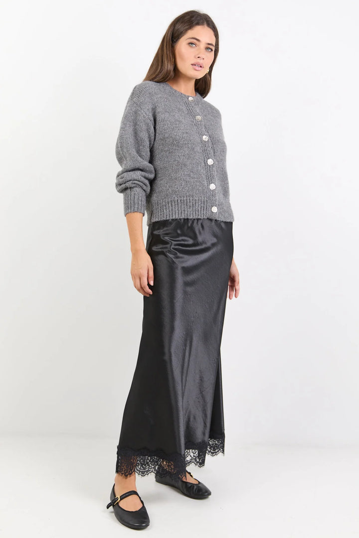 Mirage Grey Marle Crewneck Cardigan