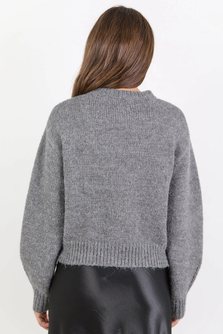 Mirage Grey Marle Crewneck Cardigan