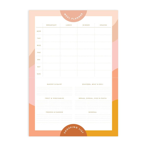 Fox & Fallow meal planner pad available from wwwthecollectivenz.com