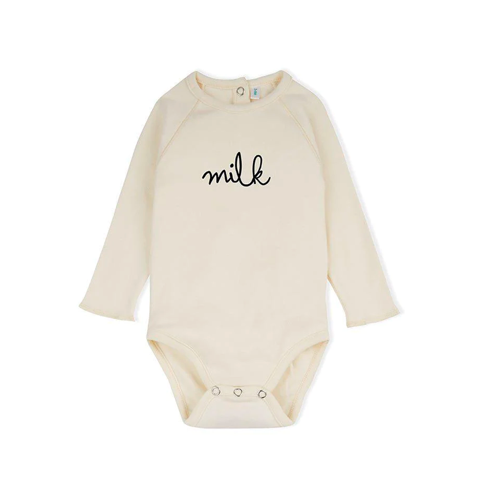 Organic Zoo natural milk bodysuit available from www.thecollectivenz.com
