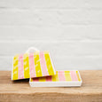 Large Butter Dish - Pink & Yellow Stripe