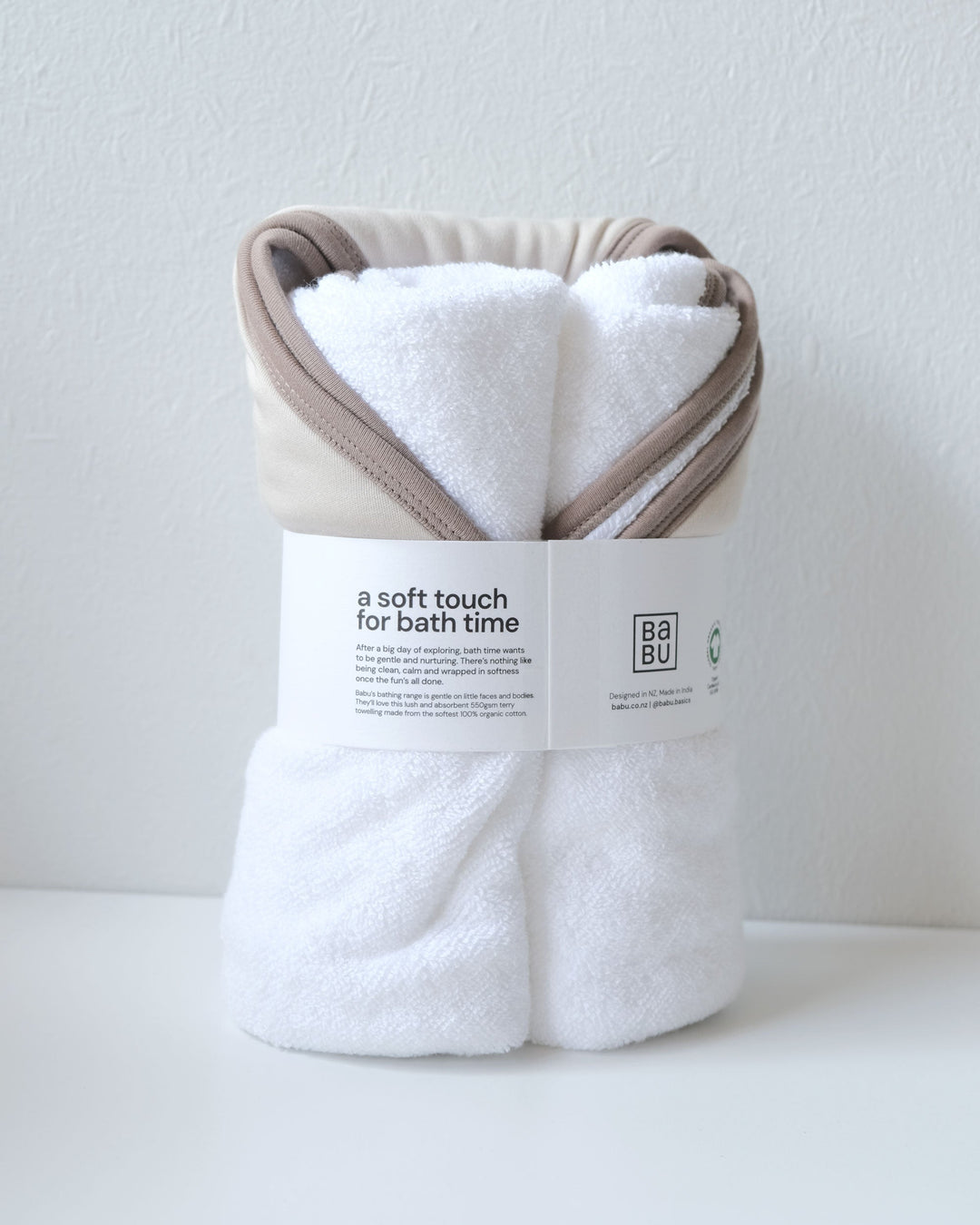 Babies and young children have extremely sensitive skin, so Babu have made hooded towels from  the softest cotton. No more scratchy towels after bath time – even after many washes. Available from www.thecollectivenz.com