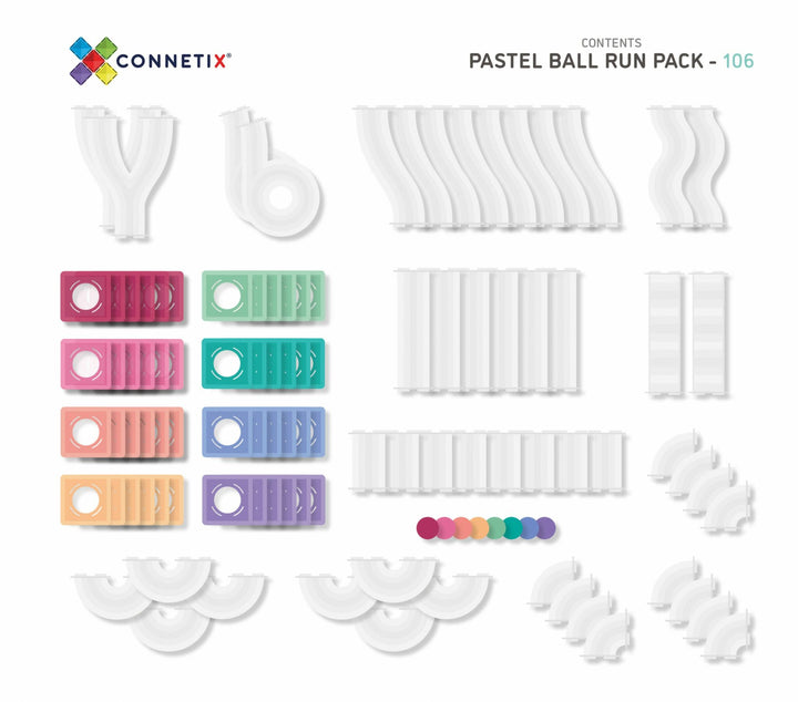 Connetix pastel ball run pack available from www.thecollectivenz.com