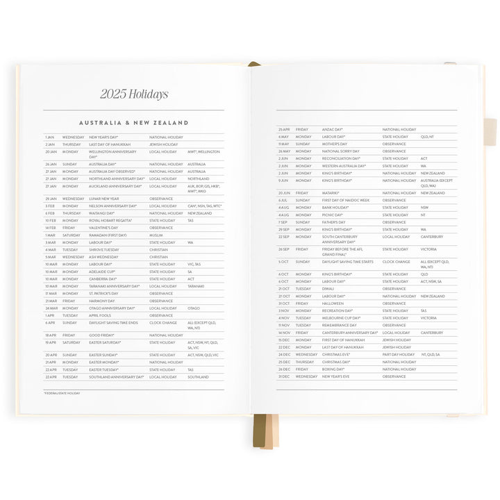 Fox & Fallow 2025 planner available from www.thecollectivenz.com