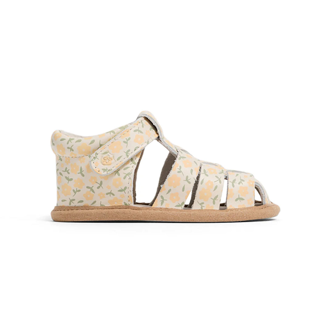 Floral-patterned pretty braev rio sandal on a white background