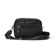 Pretty brave black crossbody  diaper bag on a white background