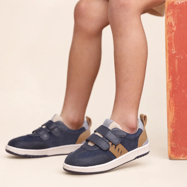 Big Kids River Sneaker Indigo Tan | Pretty Brave