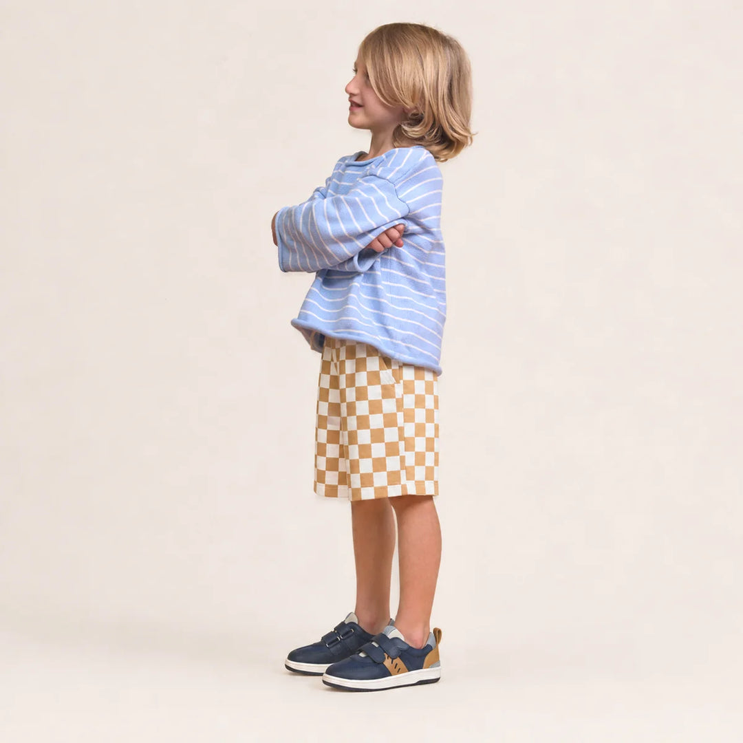 Big Kids River Sneaker Indigo Tan | Pretty Brave