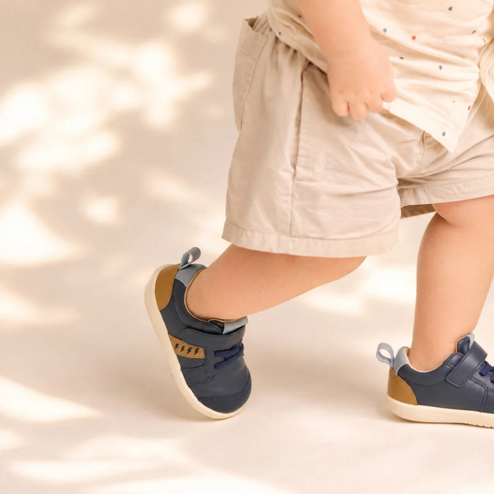 Little Kids Sid Trainer Indigo Tan | Pretty Brave