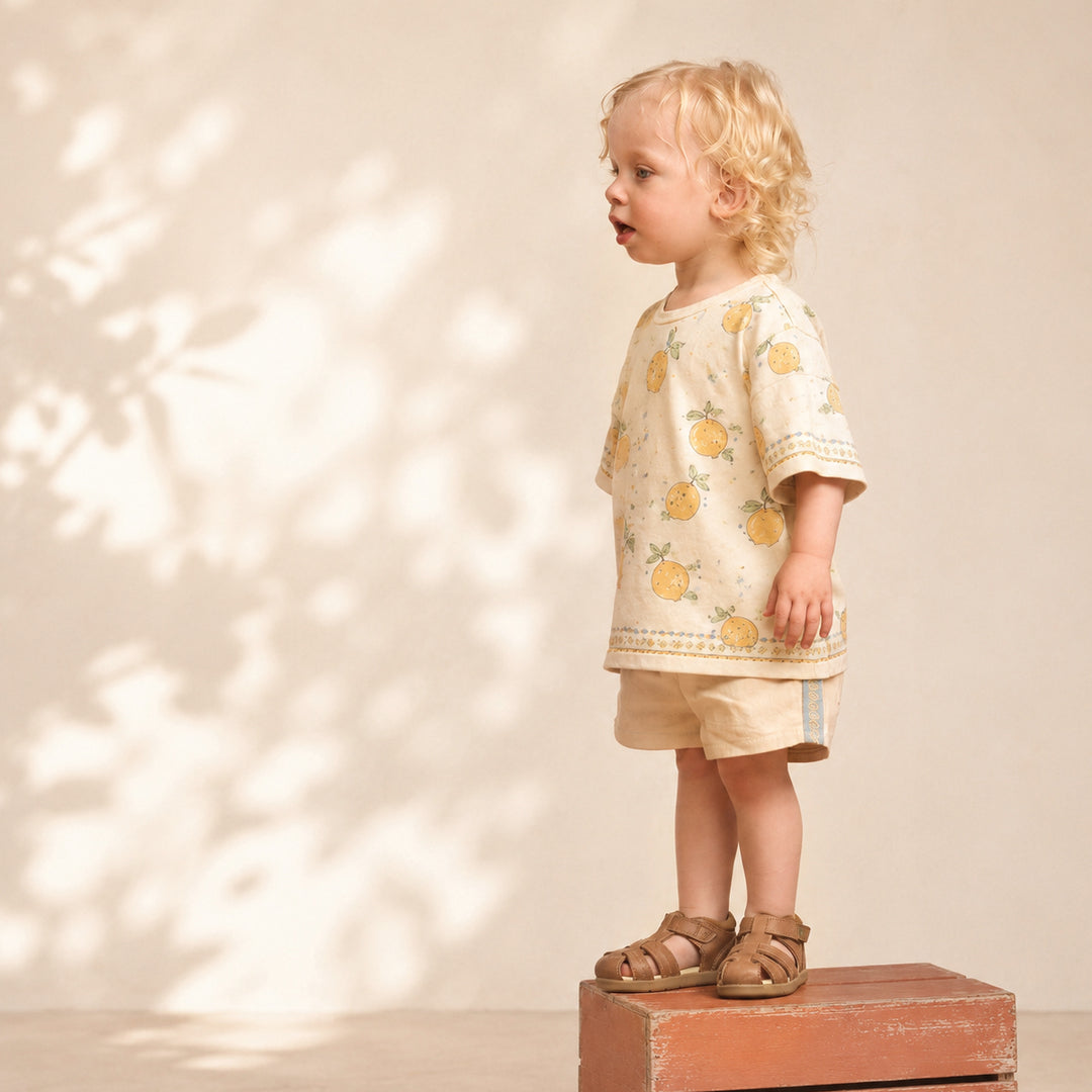 Little Kids Theo Caramel Sandal | Pretty Brave