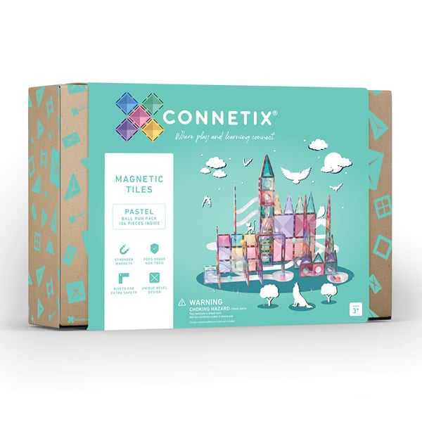 Connetix pastel ball run pack available from www.thecollectivenz.com