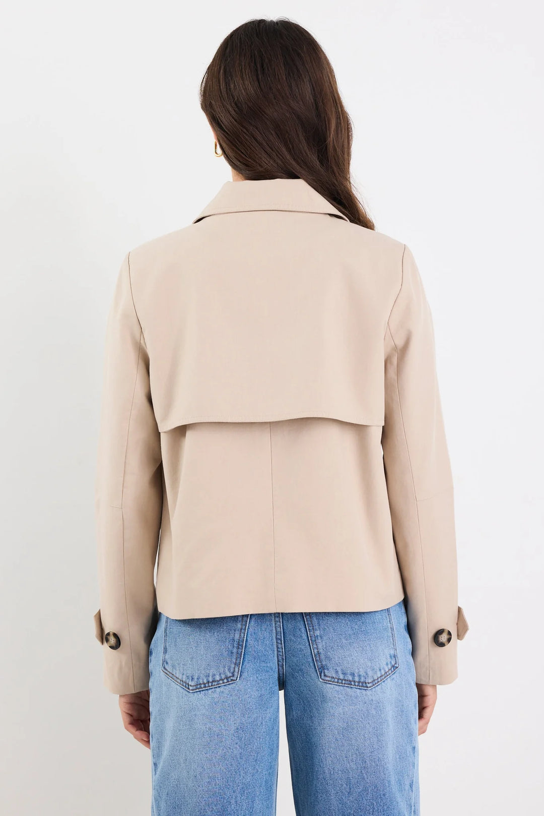 Pathway Taupe Cropped Trench Jacket