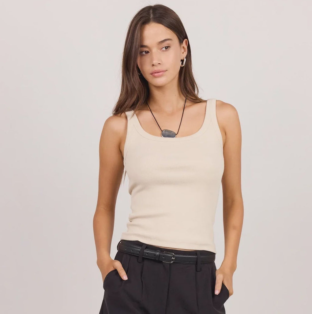 Pebble Stone Rib Singlet Tank | Re:Union
