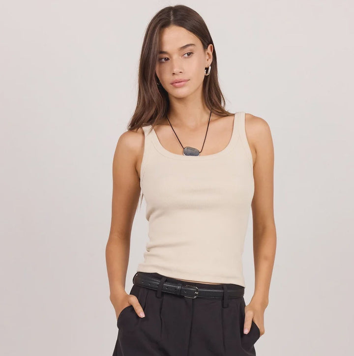 Pebble Stone Rib Singlet Tank | Re:Union