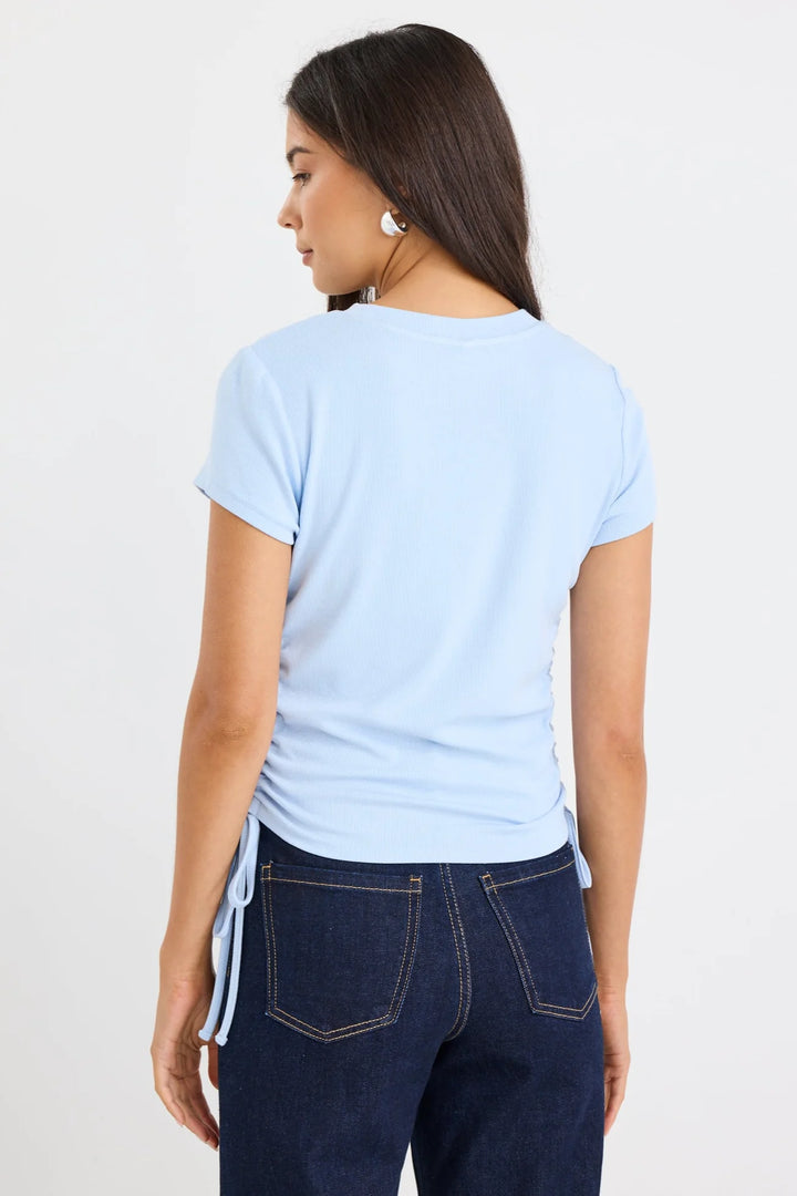 Perfect Rouched Side Crop Tee / Pale Blue
