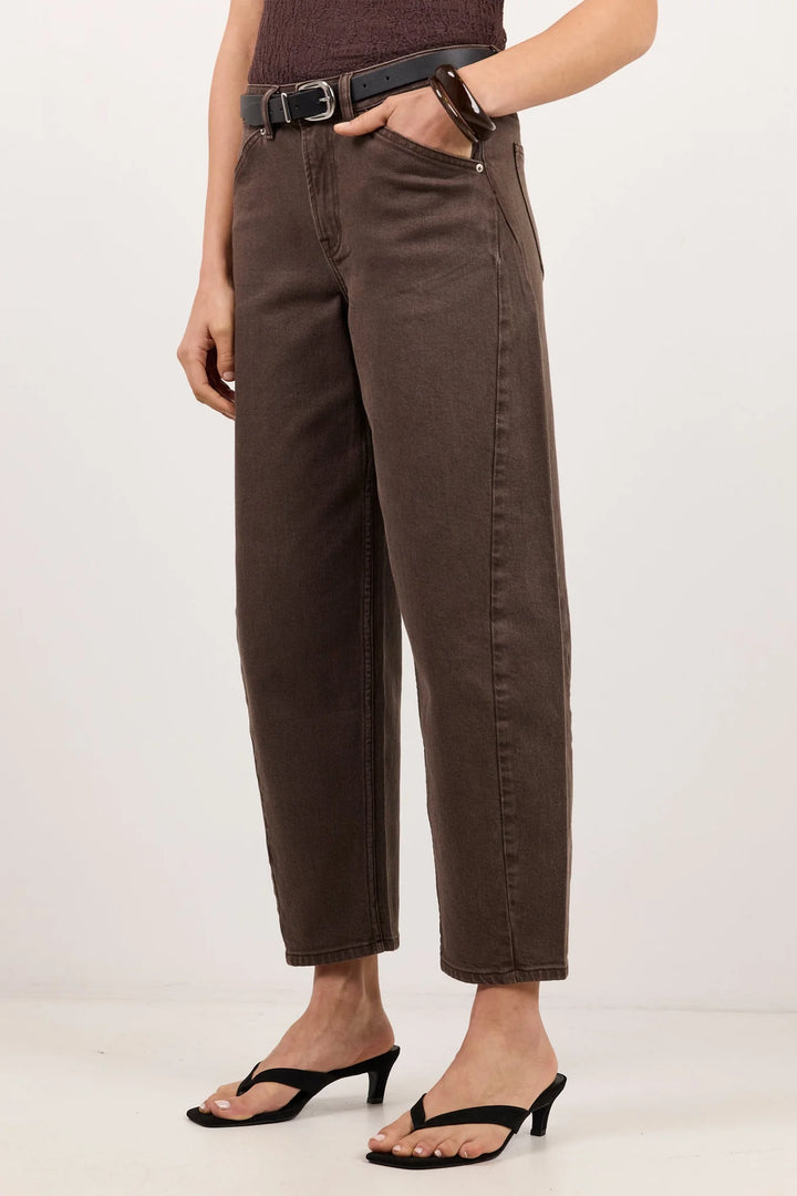 Idolise Mocka Barrel Leg Jeans | Stories Be Told