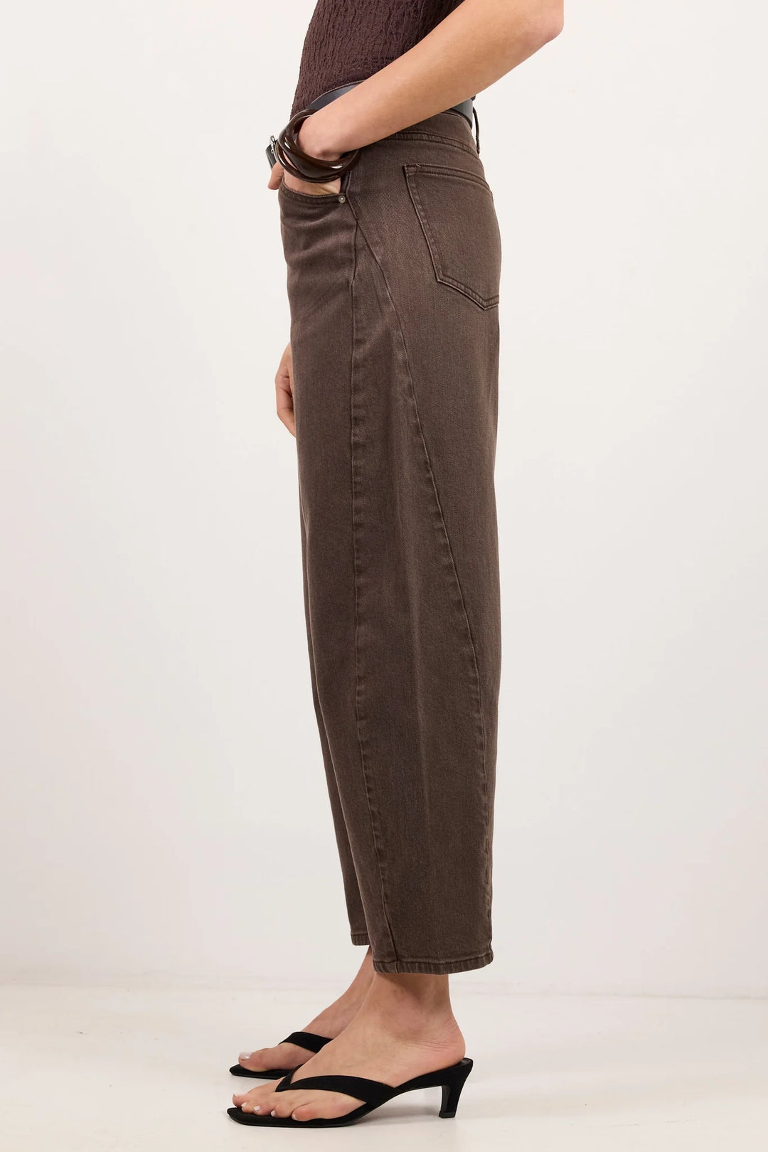 Idolise Mocka Barrel Leg Jeans | Stories Be Told