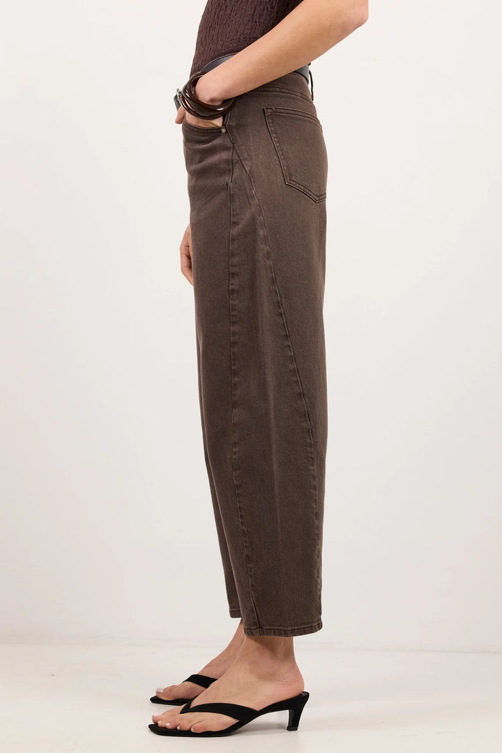 Idolise Mocka Barrel Leg Jeans | Stories Be Told