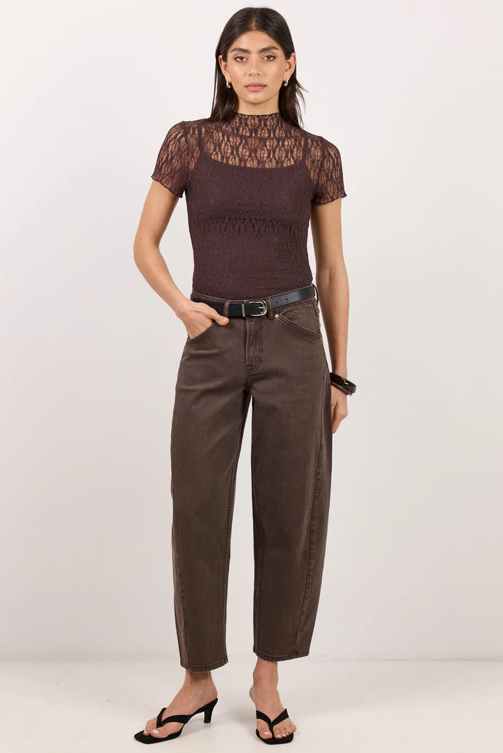 Idolise Mocka Barrel Leg Jeans | Stories Be Told