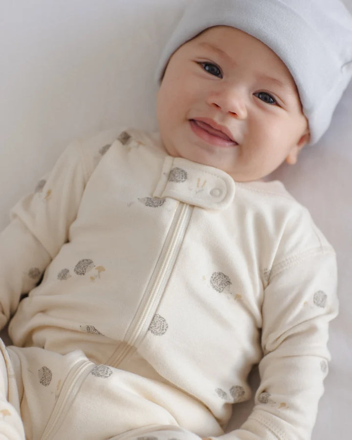 Zip Hedgehog Long Sleeve Sleeper Footie | Quincy Mae