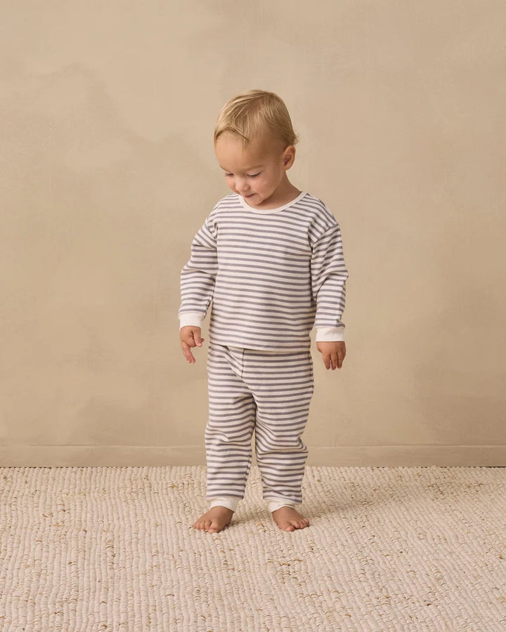 Cozy Set Slate Stripe | Quincy Mae