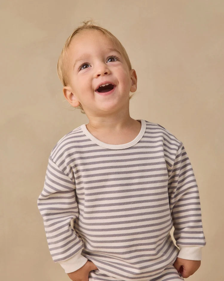Cozy Set Slate Stripe | Quincy Mae
