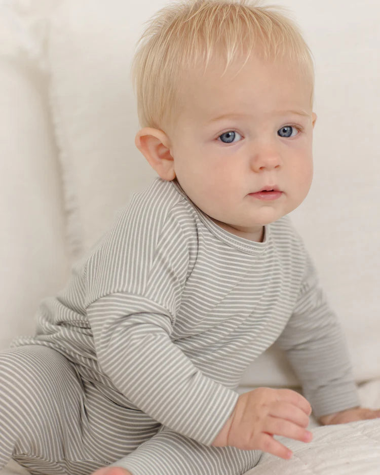 Long Sleeve Tee || Sage Micro Stripe