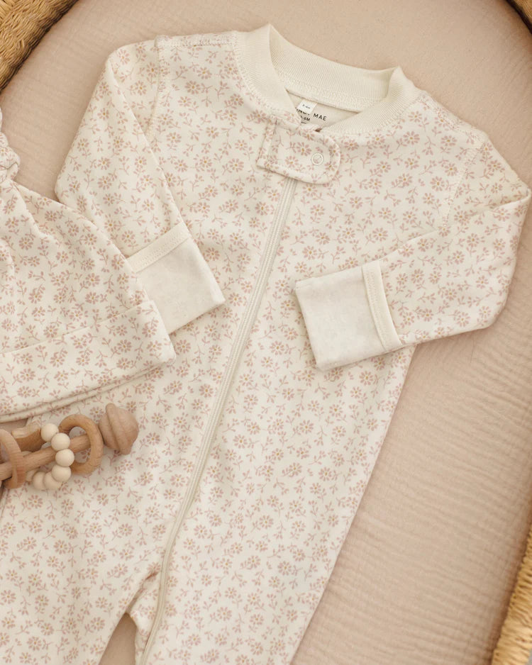 Zip Long Sleeve Sleeper Footie || Ditsy