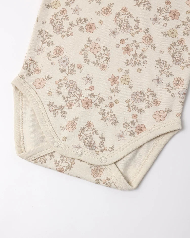 2 Pack Floral Vine +  Dusty Rose Jersey Bodysuit  | Quincy Mae