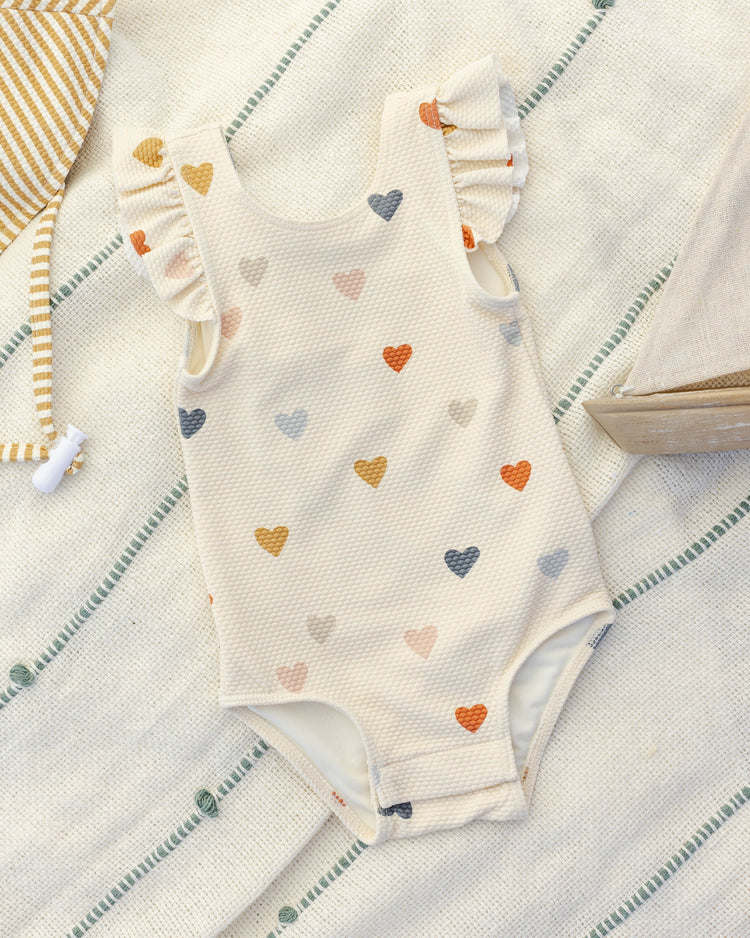 Scoop Back One-Piece Swimsuit || Confetti Hearts