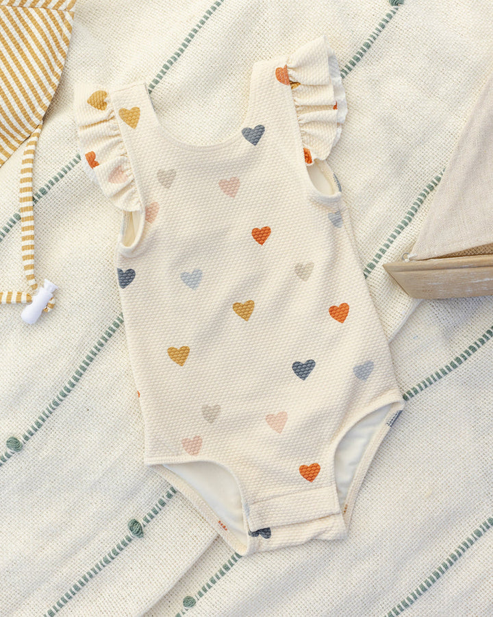 Scoop Back One-Piece Swimsuit || Confetti Hearts