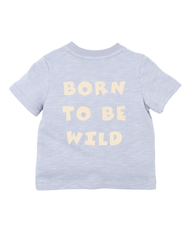 Wildings Born To Be Wild Tee - Chalk Blue