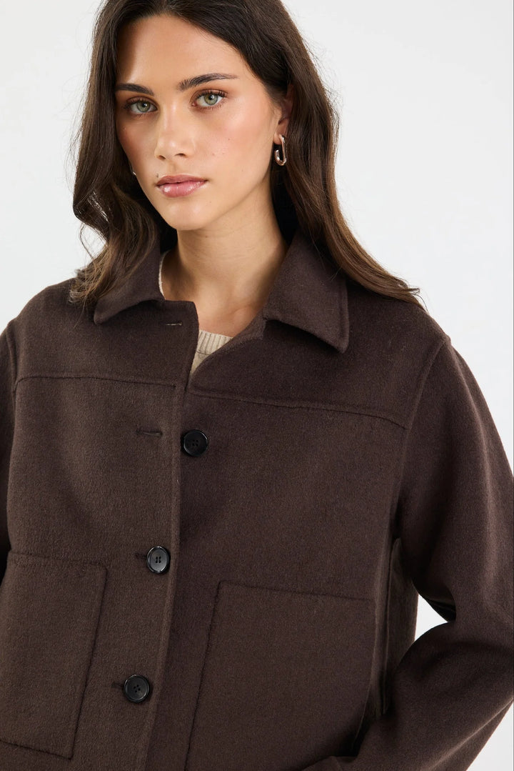 Ranger Chocolate Marle Wool Blend Soft Jacket