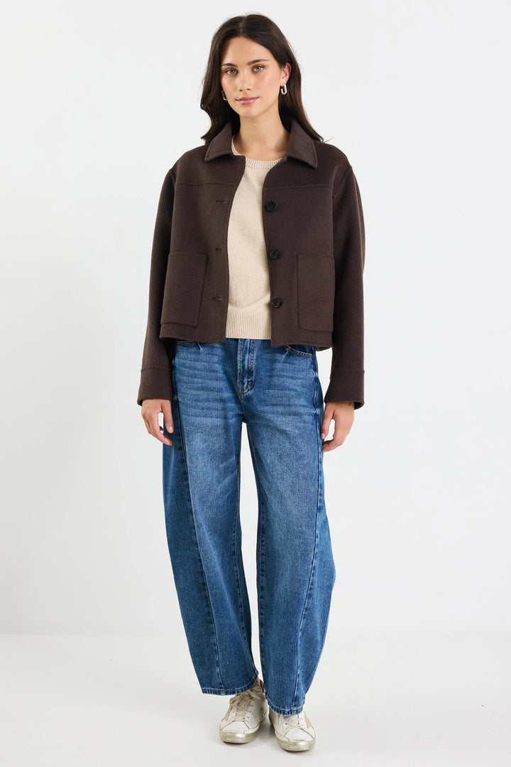 Ranger Chocolate Marle Wool Blend Soft Jacket