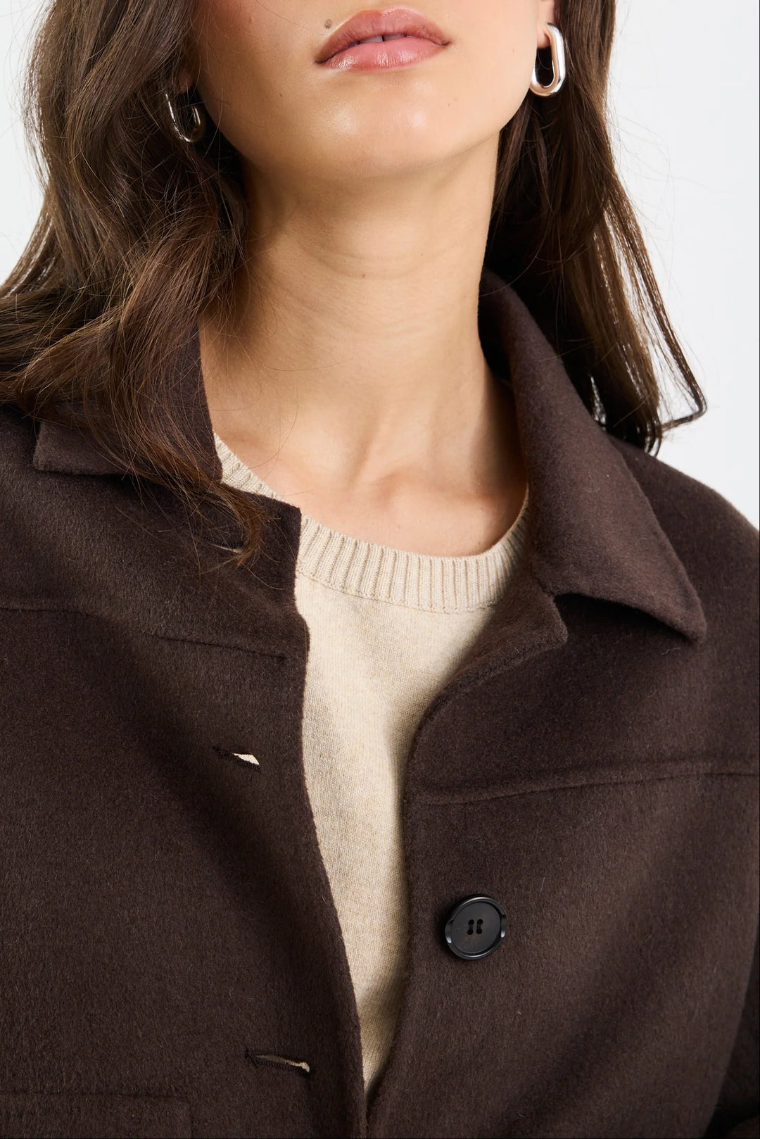 Ranger Chocolate Marle Wool Blend Soft Jacket