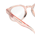 Rose gold cat-eye glasses on a white background