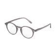 Gray eyeglasses on a white background