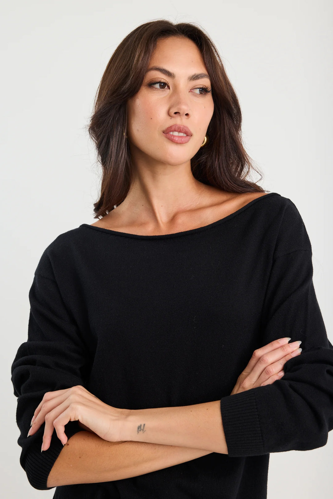 Reverb Black Off Shoulder Jumper