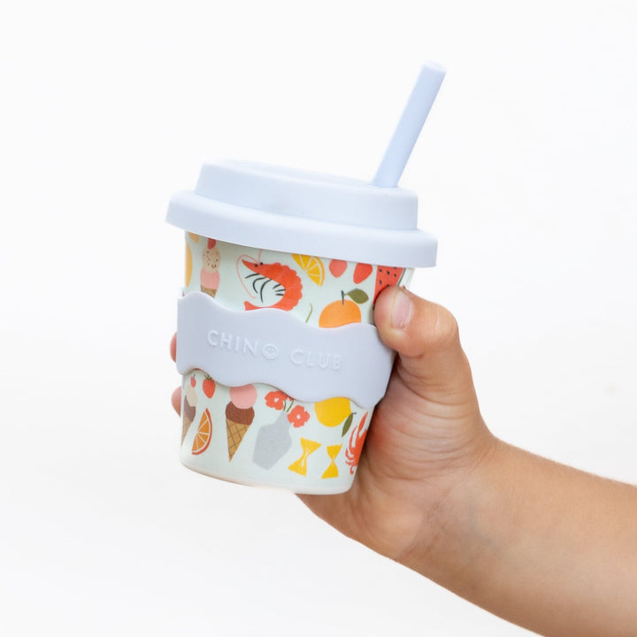 Reusable Babychino cups & straws for kids! Our babyccino cups are designed in Australia with hand drawn custom designs for every unique little chino lover! Available from www.thecollectivenz.com