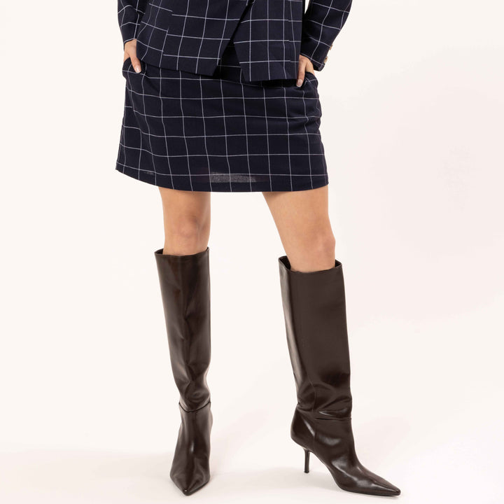 Boutique Skirt - Blue Check (SL3645-1)