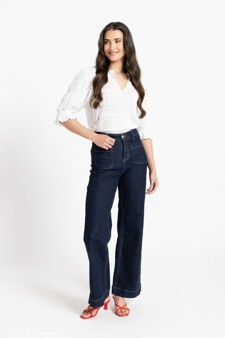 Seeking Lola Butterfly Top - White
