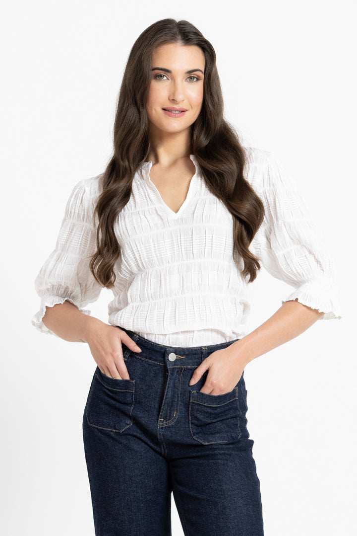 Seeking Lola Butterfly Top - White