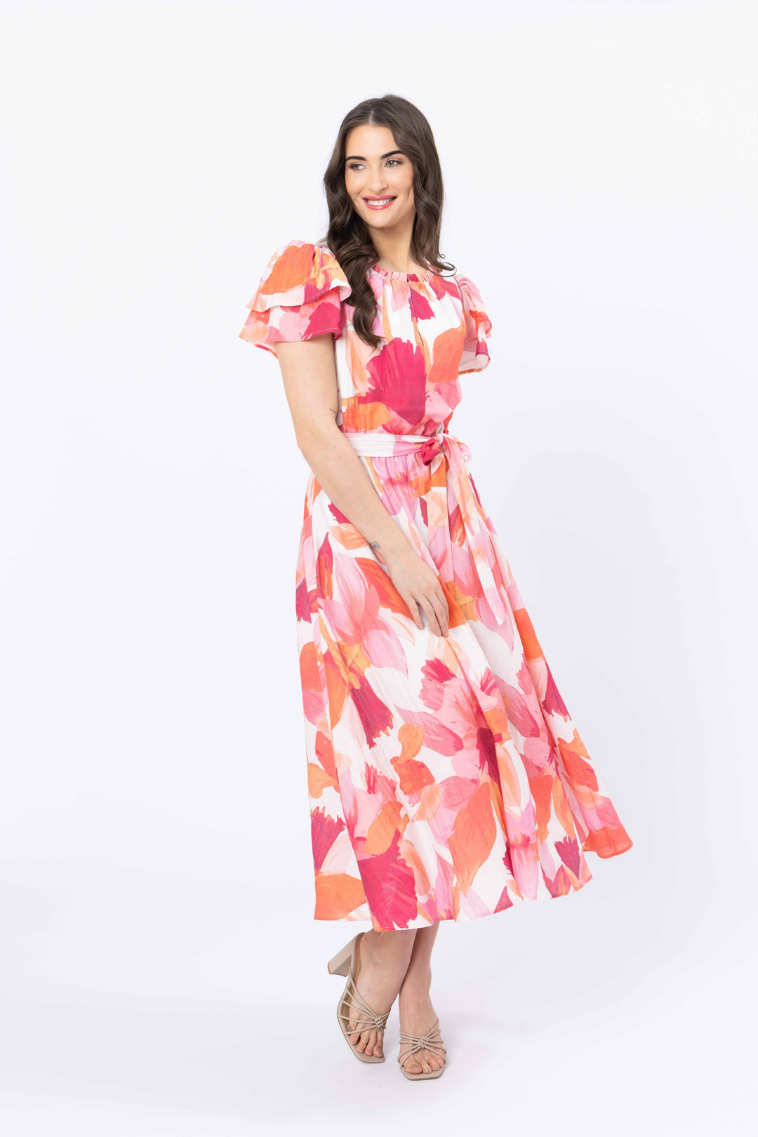 Coastal Maxi Dress - Pink Peach (SL3585-2) (LAST SIZE /14)