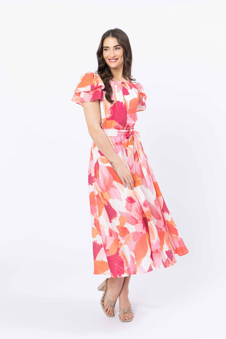 Coastal Maxi Dress - Pink Peach (SL3585-2) (LAST SIZE /14)