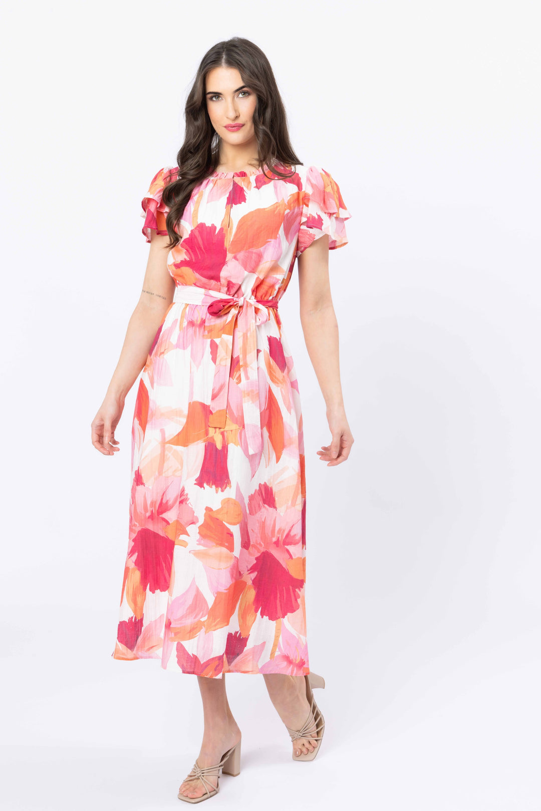 Coastal Maxi Dress - Pink Peach (SL3585-2) (LAST SIZE /14)